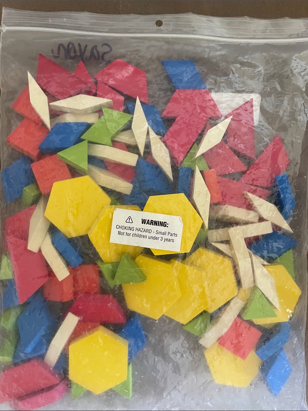Saxon Math Pattern Blocks Set - Multicolor For Grades K-3 Incomplete - Picture 3 of 4